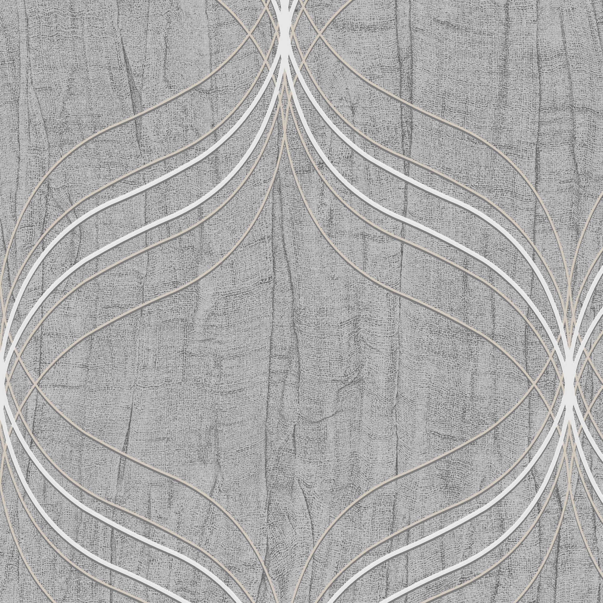 Boutique Optical Grey Geometric Textured Wallpaper