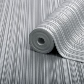 Boutique Palma Ice Metallic effect Striped Embossed Wallpaper