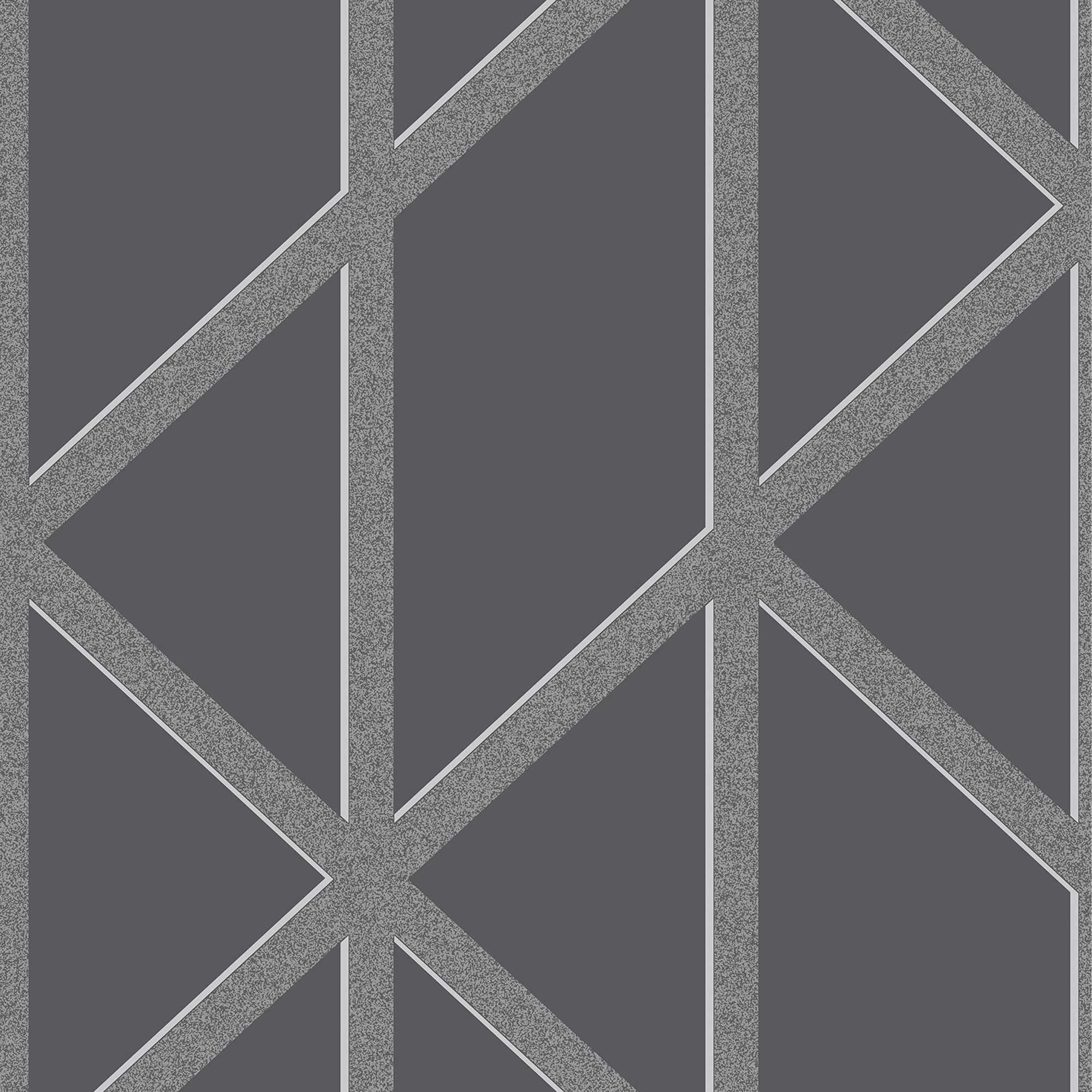 Boutique Panel geo Black/Green Smooth Wallpaper Sample