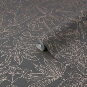 Boutique Paradise Brown Smooth Wallpaper Sample
