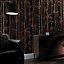 Boutique Pure Black & copper Linden Metallic effect Wallpaper