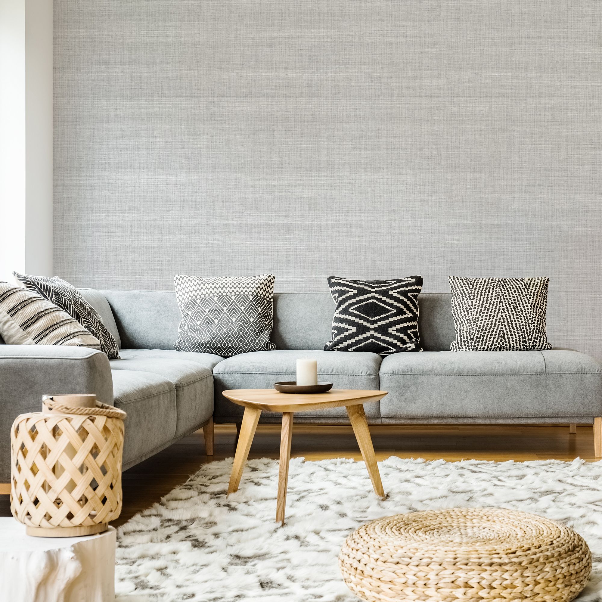 Boutique Royal silk Silver effect Textured Wallpaper