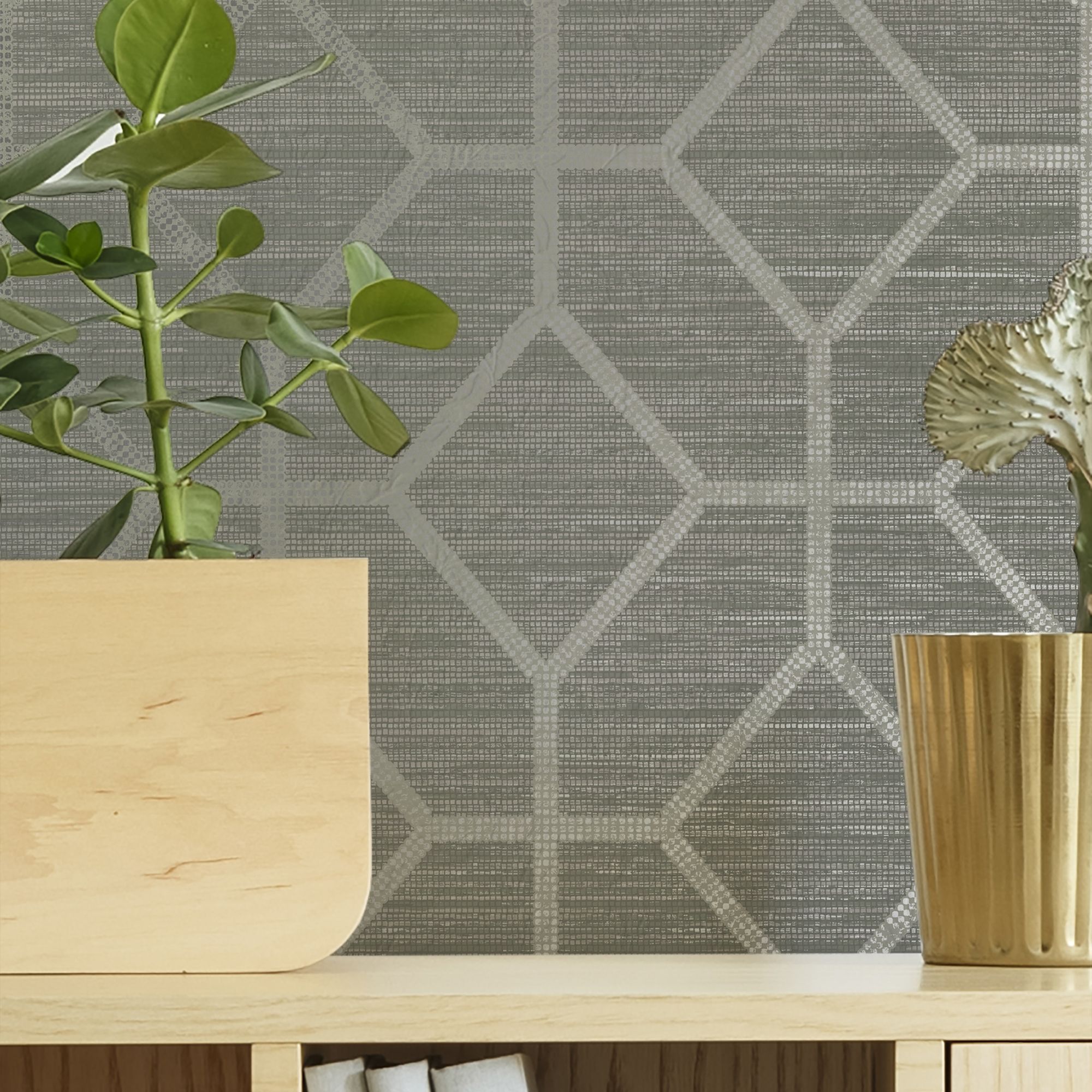 Boutique Sage Asscher geo Smooth Wallpaper