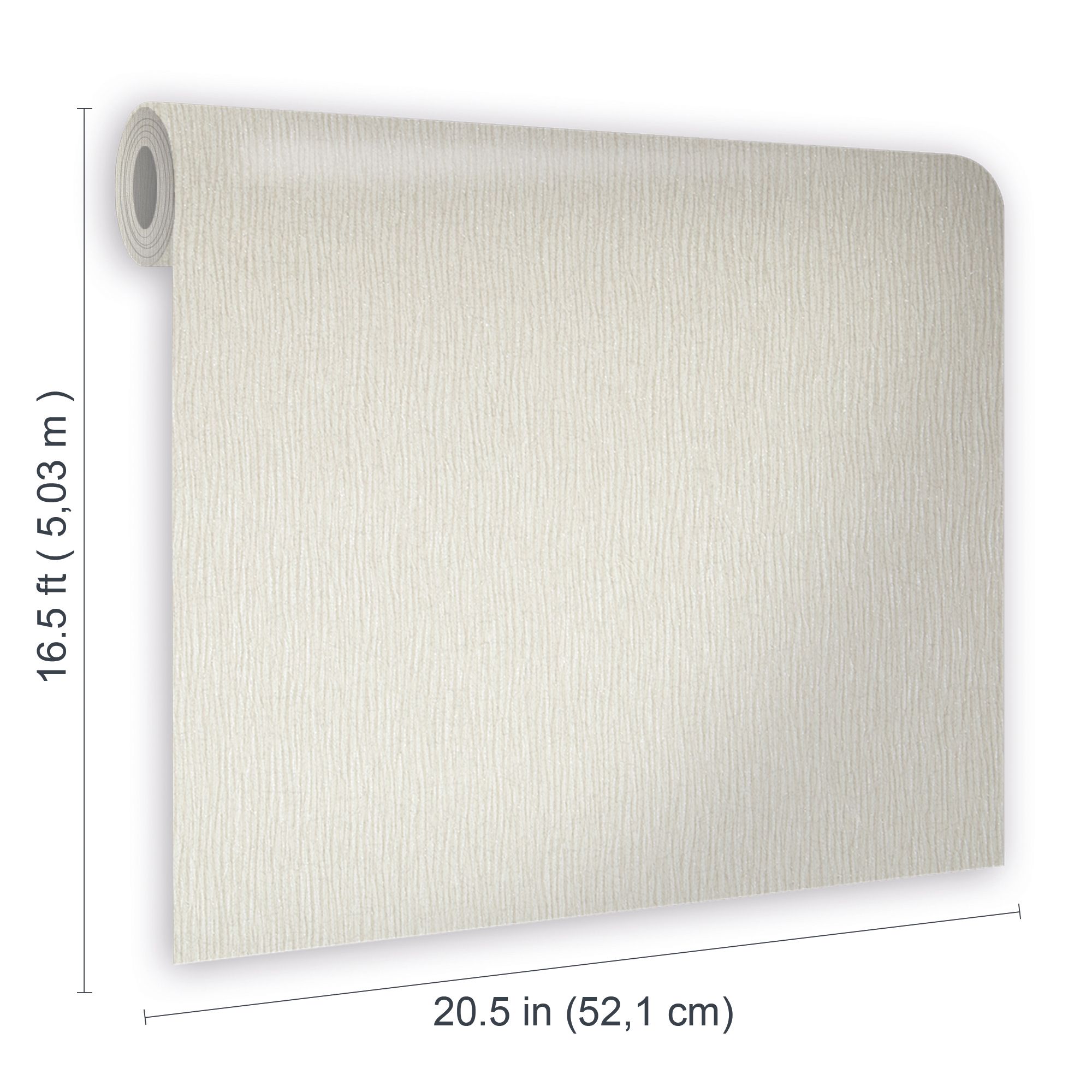Boutique Shimmer Ivory Metallic & glitter effect Wave Textured Wallpaper