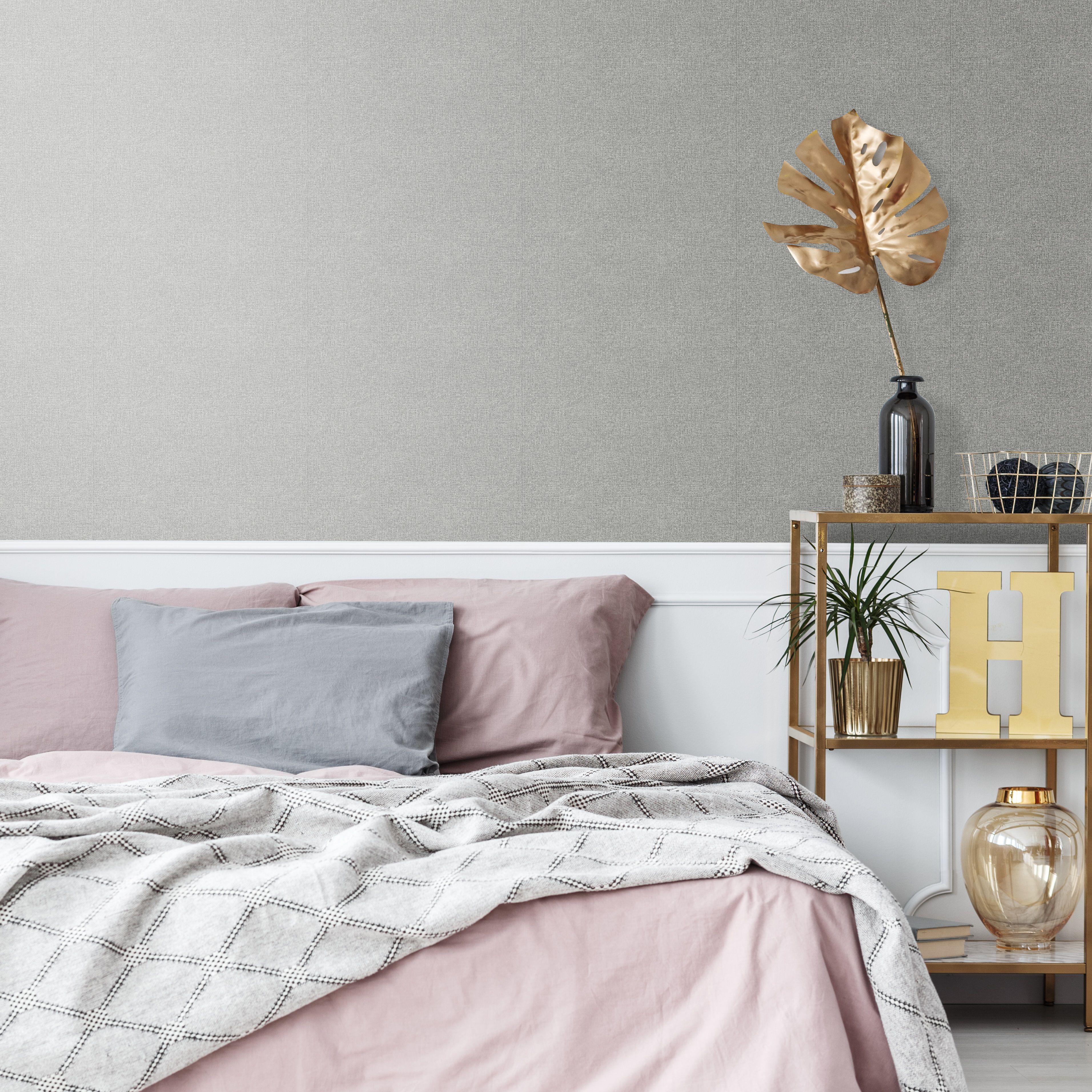 Boutique Sieta Metallic effect Textured Wallpaper Sample