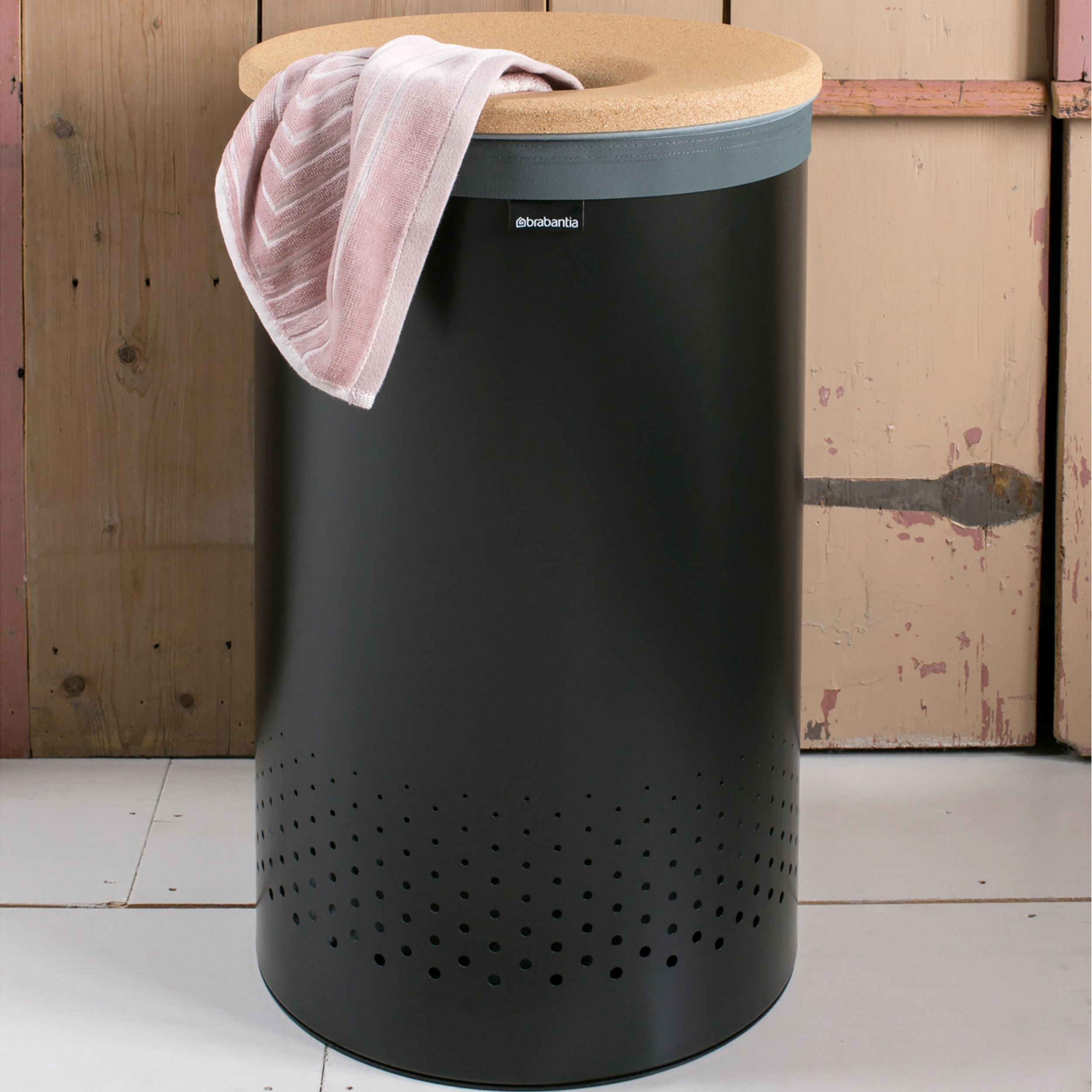 Brabantia Black Steel Laundry bin, 60L