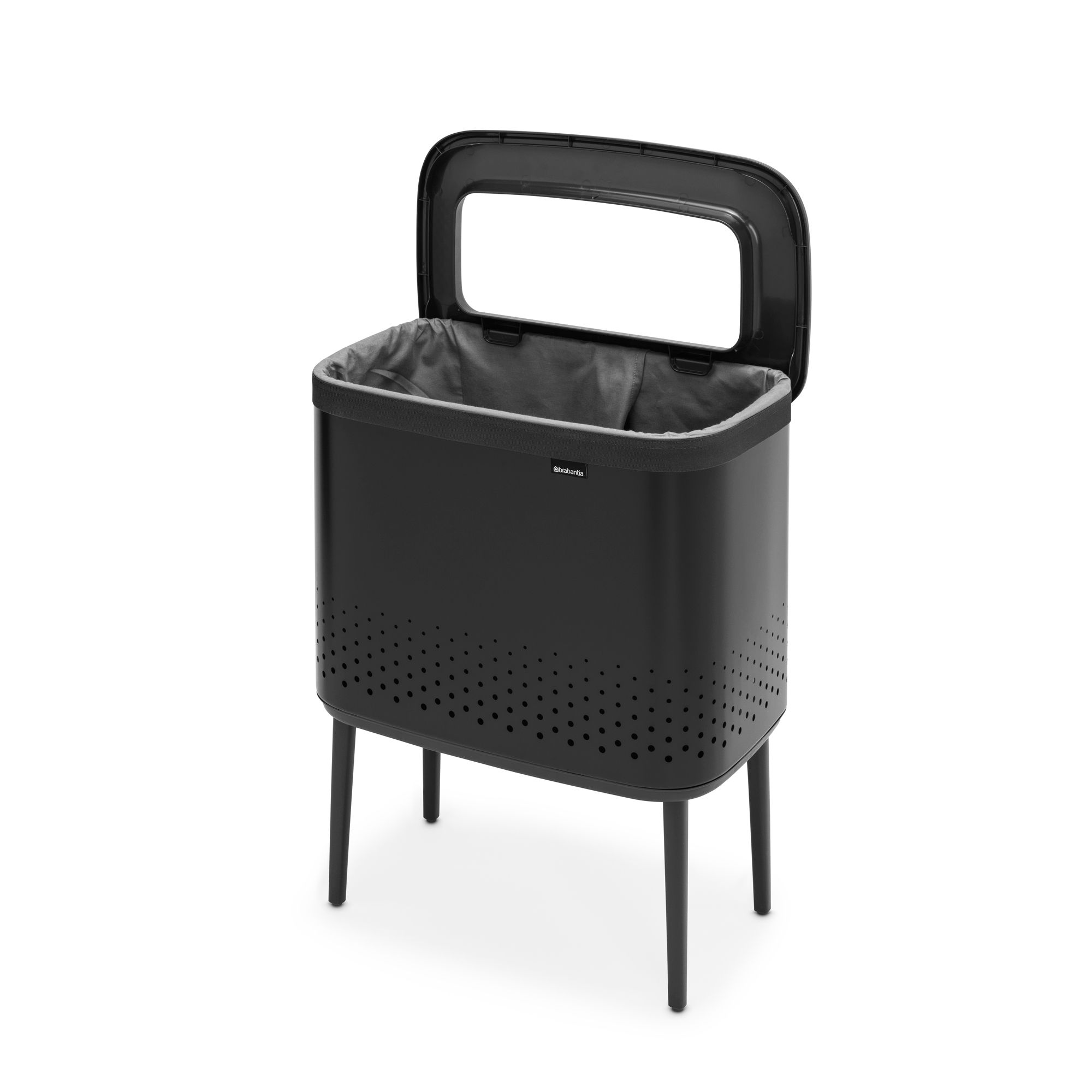 Brabantia Black Steel Laundry bin, 60L