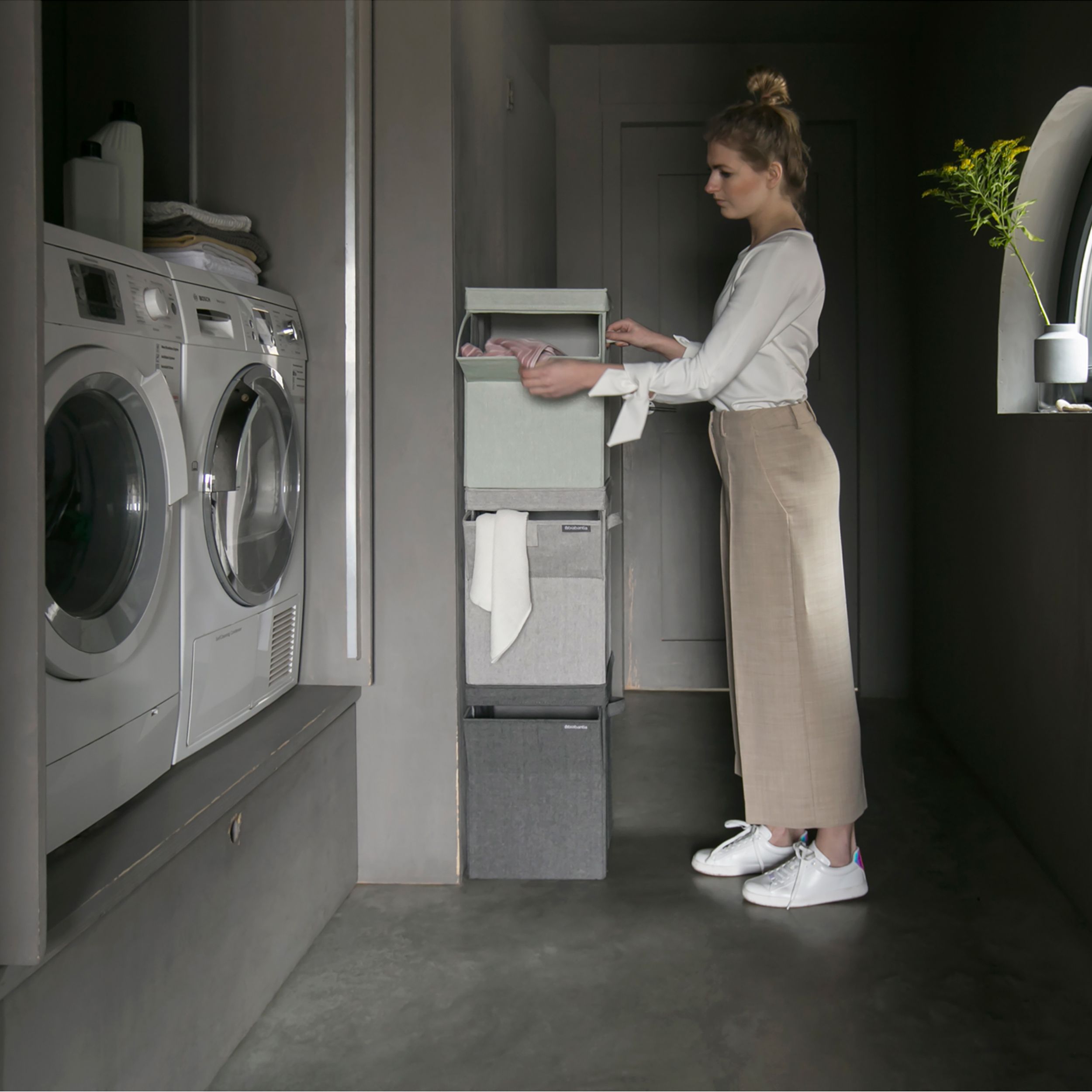 Brabantia Grey Fabric Laundry box, 35L