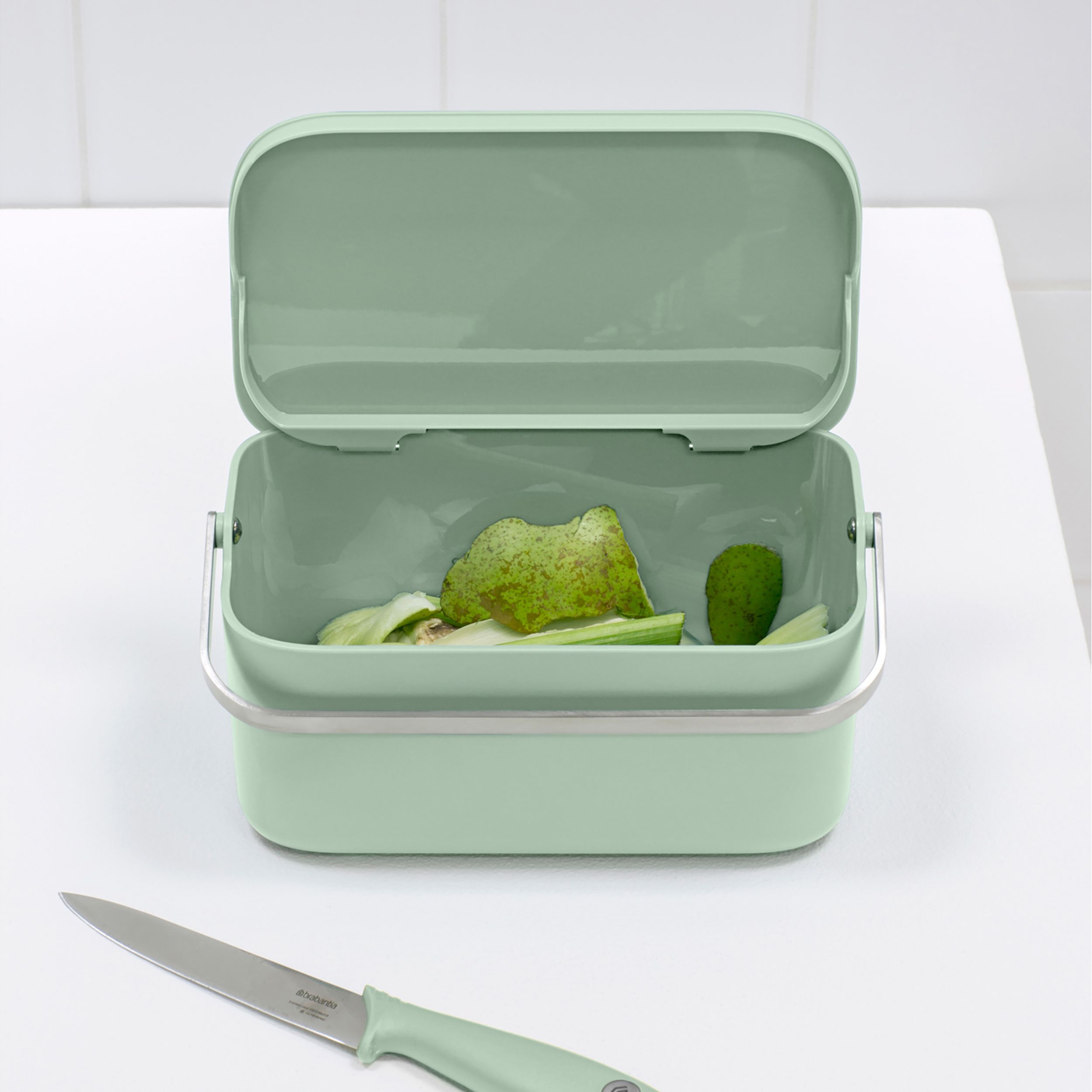 Brabantia Jade green Aluminium effect Compost caddy