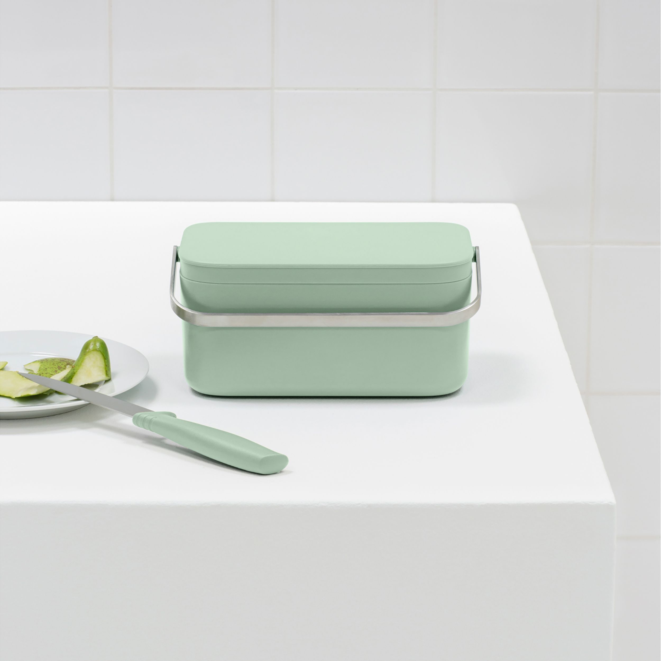 Brabantia Jade green Aluminium effect Compost caddy