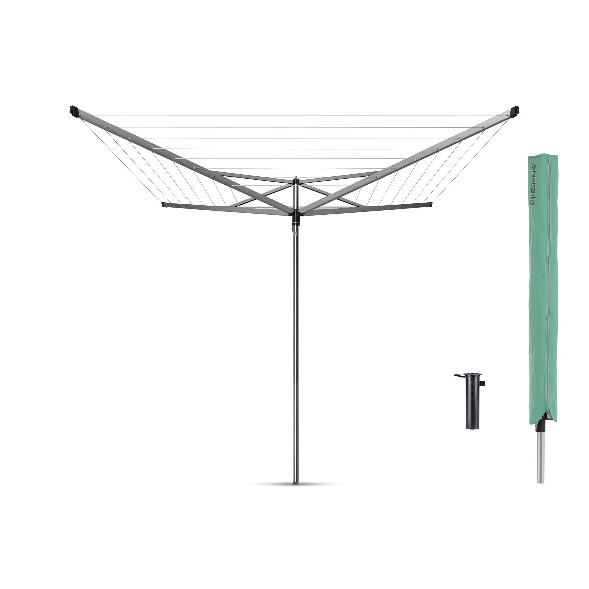 Brabantia Metallic Grey Anodised aluminium & steel 4 Arm Rotary airer, 40m