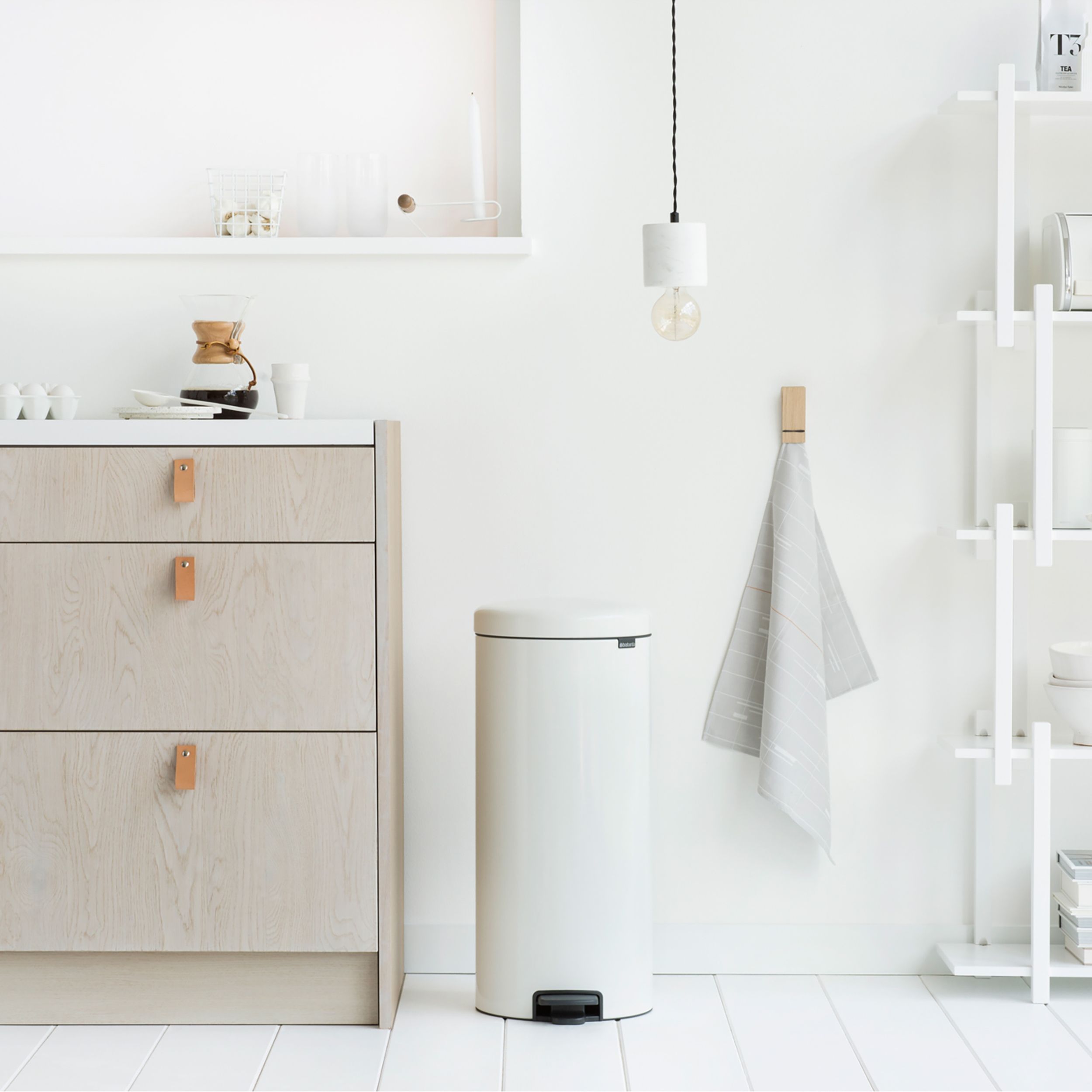 Brabantia NewIcon White Metal Pedal Bin - 30L