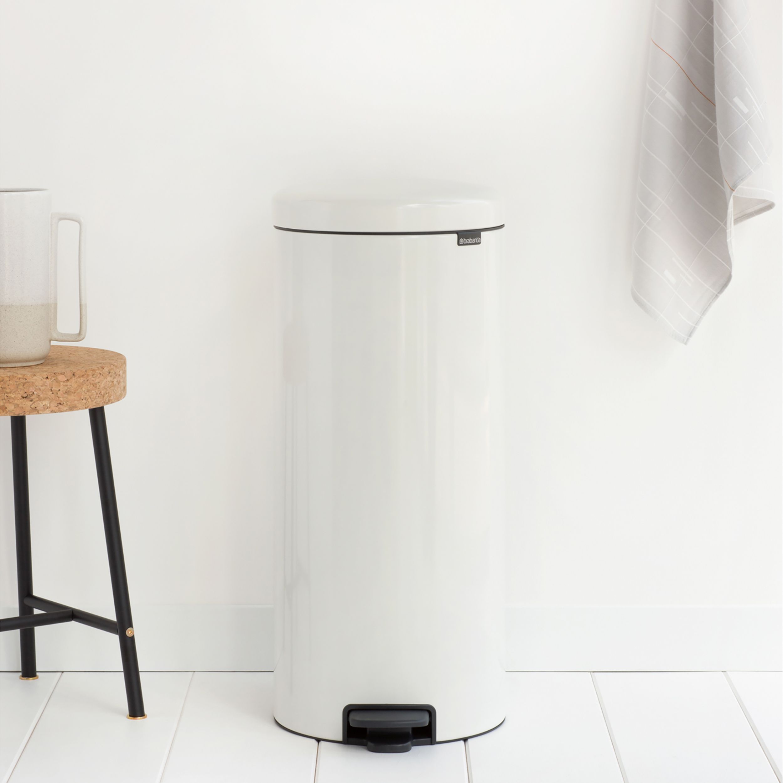 Brabantia NewIcon White Metal Pedal Bin - 30L