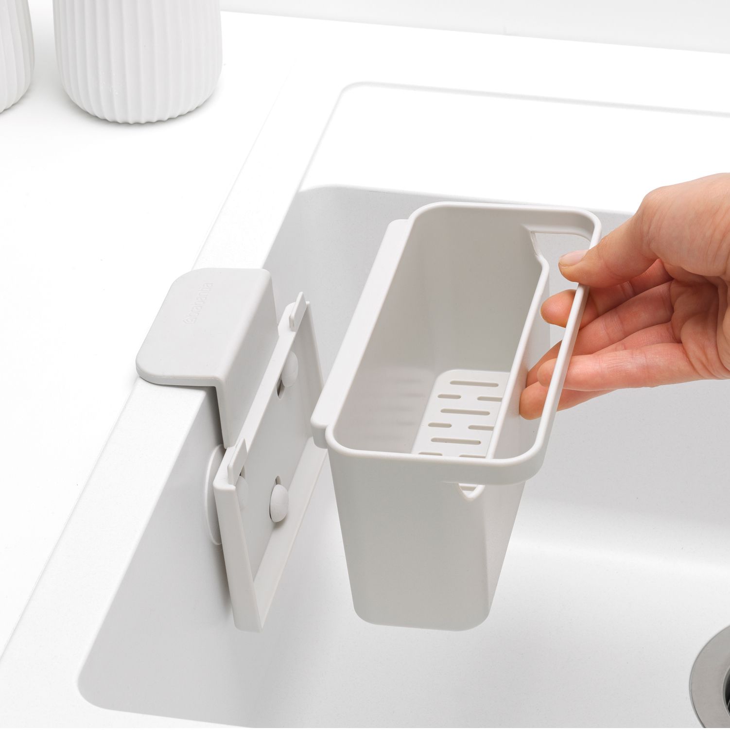 Brabantia SinkSide Light Grey Plastic Sink basket, (W)127mm