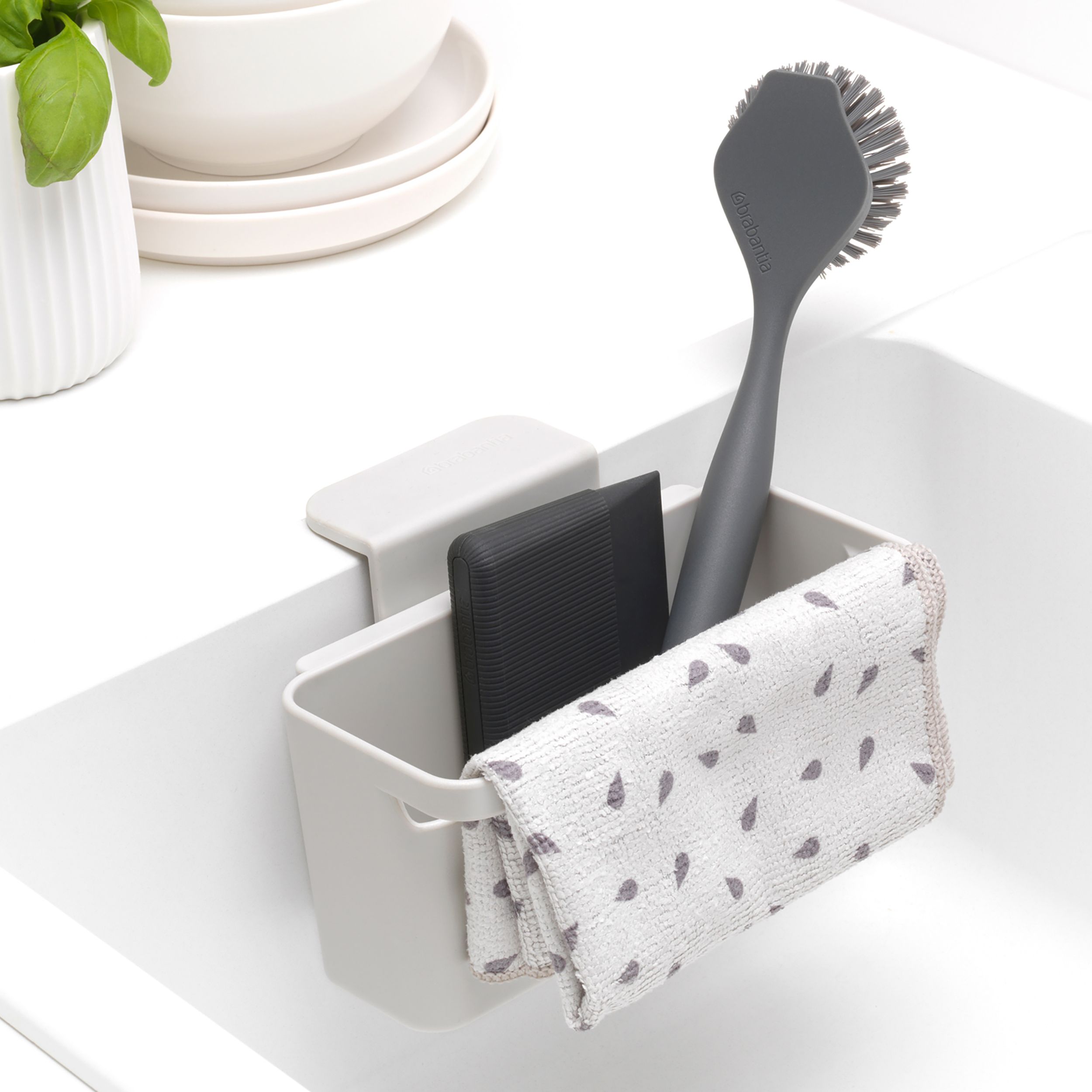 Brabantia SinkSide Light Grey Plastic Sink basket, (W)127mm