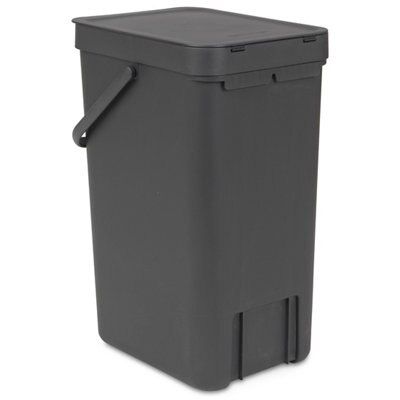 Brabantia Sort & go Grey Plastic Bin - 16L