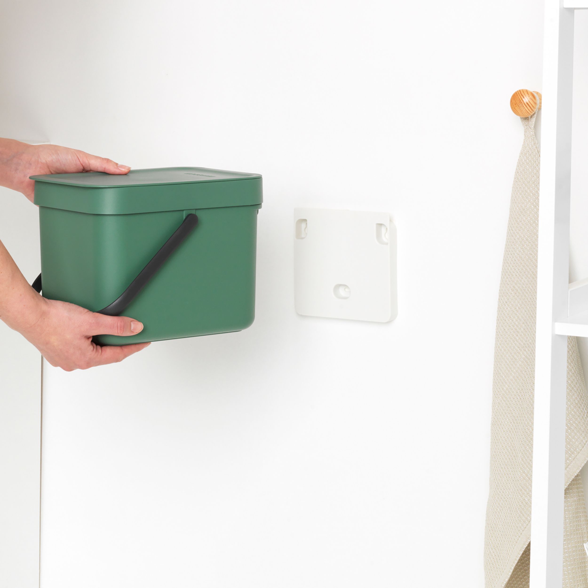 Brabantia Sort & Go Hinged Standard Fir green Plastic Bin - 6L Freestanding
