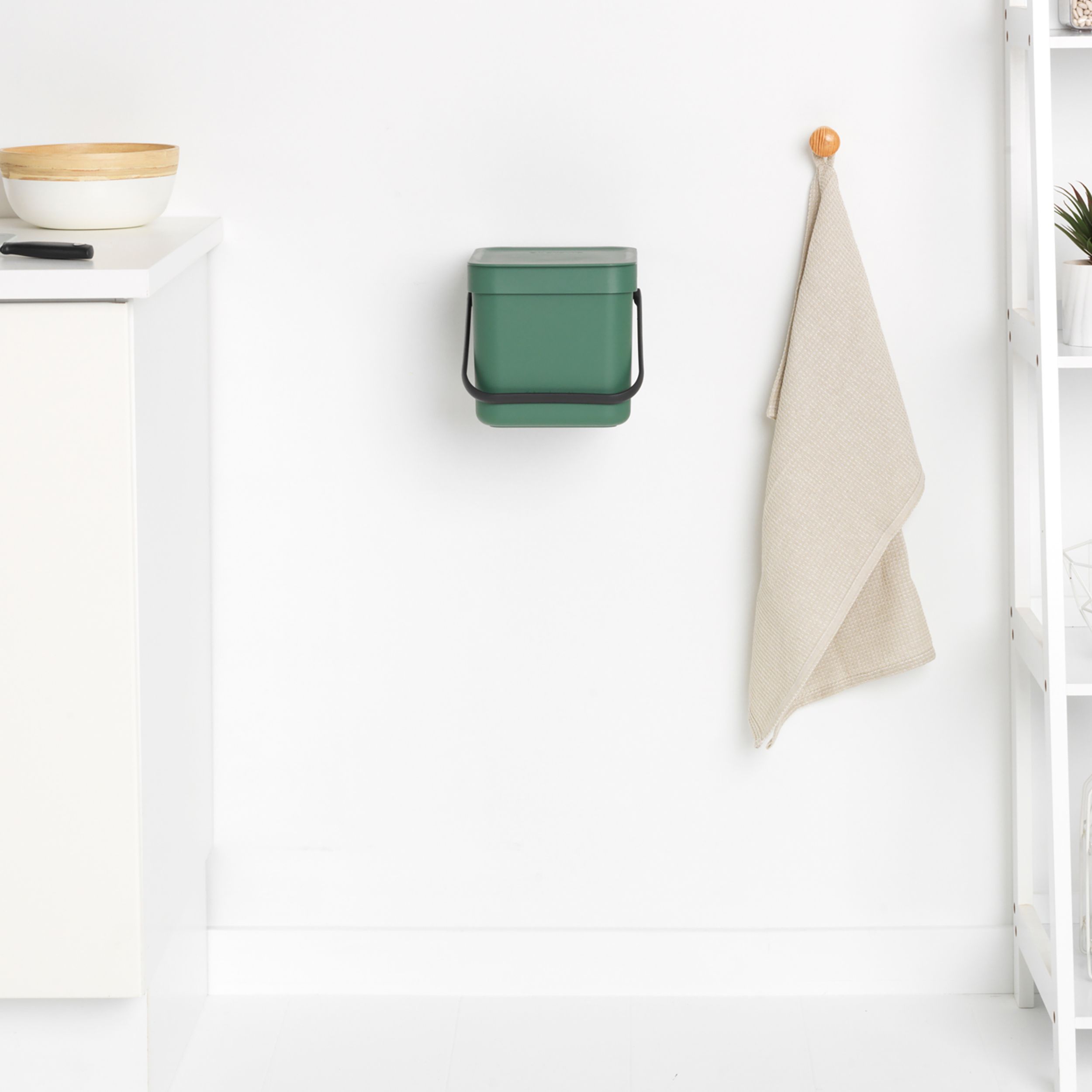 Brabantia Sort & Go Hinged Standard Fir green Plastic Bin - 6L Freestanding