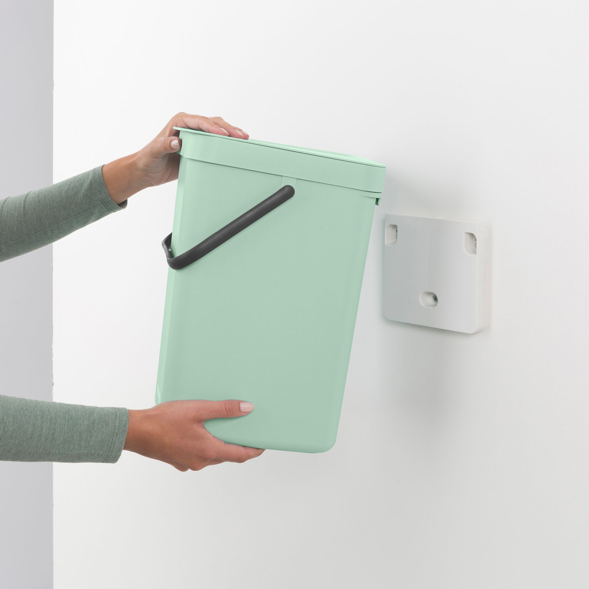 Brabantia Sort & Go Hinged Standard Jade green Plastic Bin - 12L Freestanding