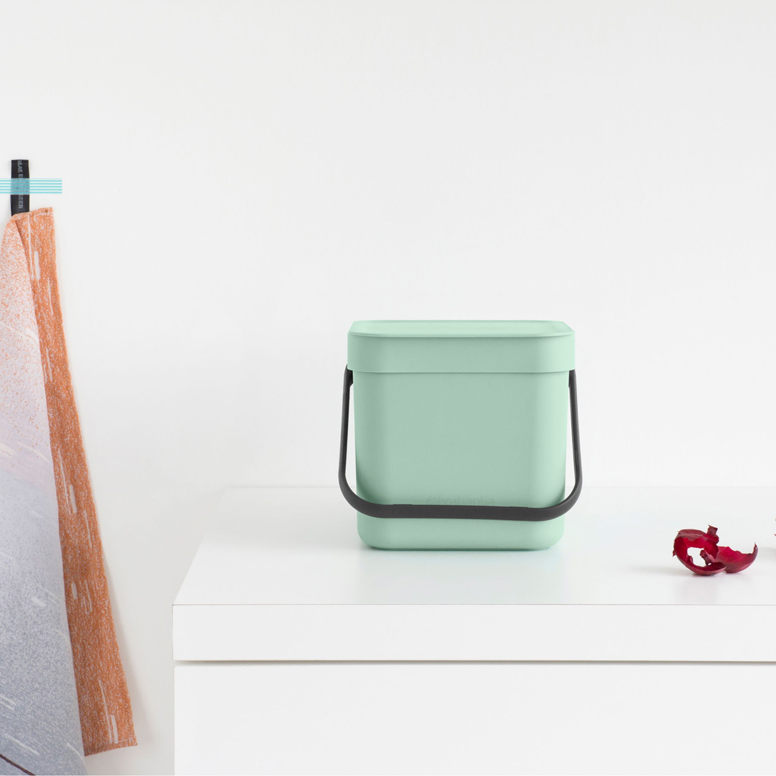 Brabantia Sort & Go Hinged Standard Jade green Plastic Bin - 6L Freestanding