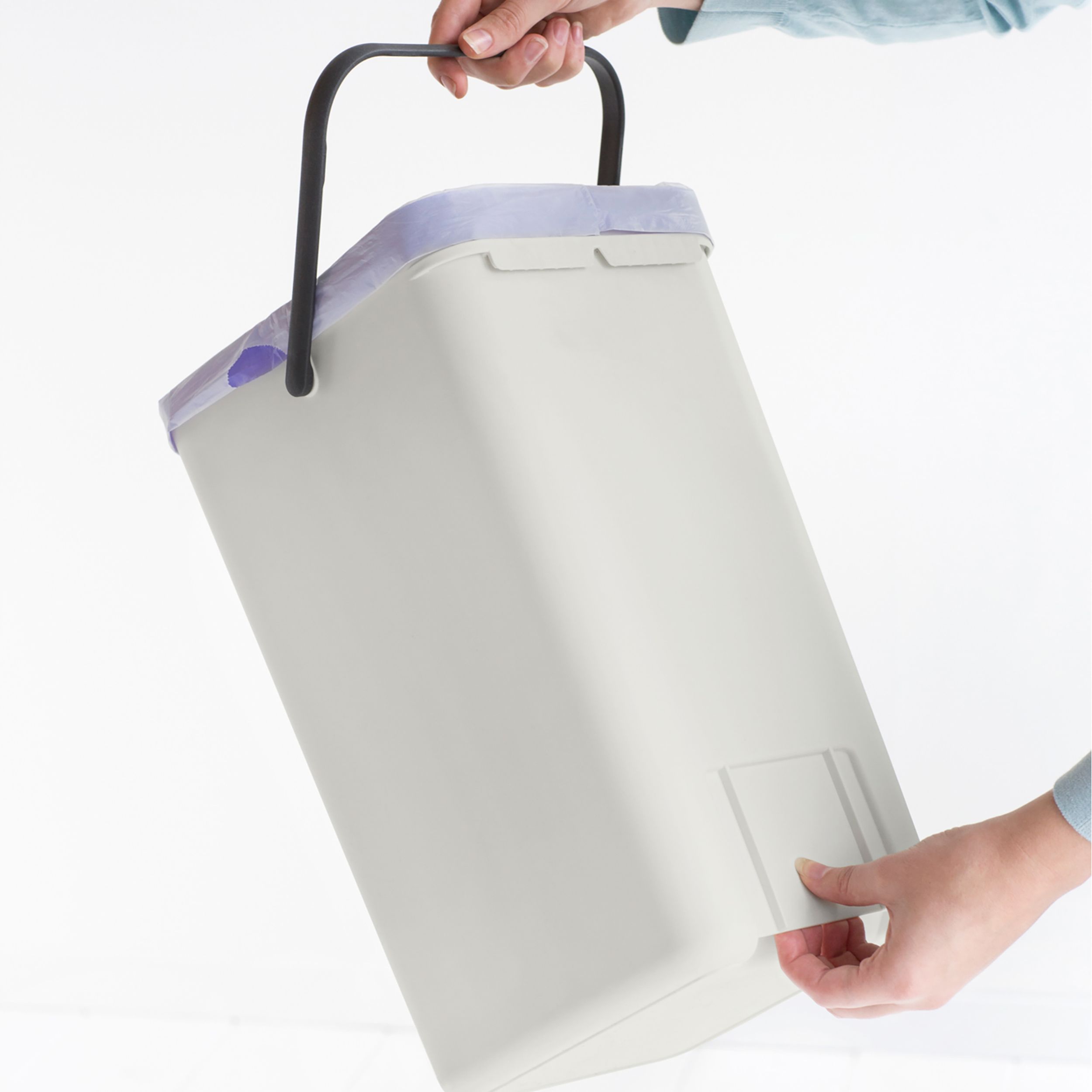 Brabantia Sort & Go Hinged Standard Light grey Plastic Bin - 12L Freestanding