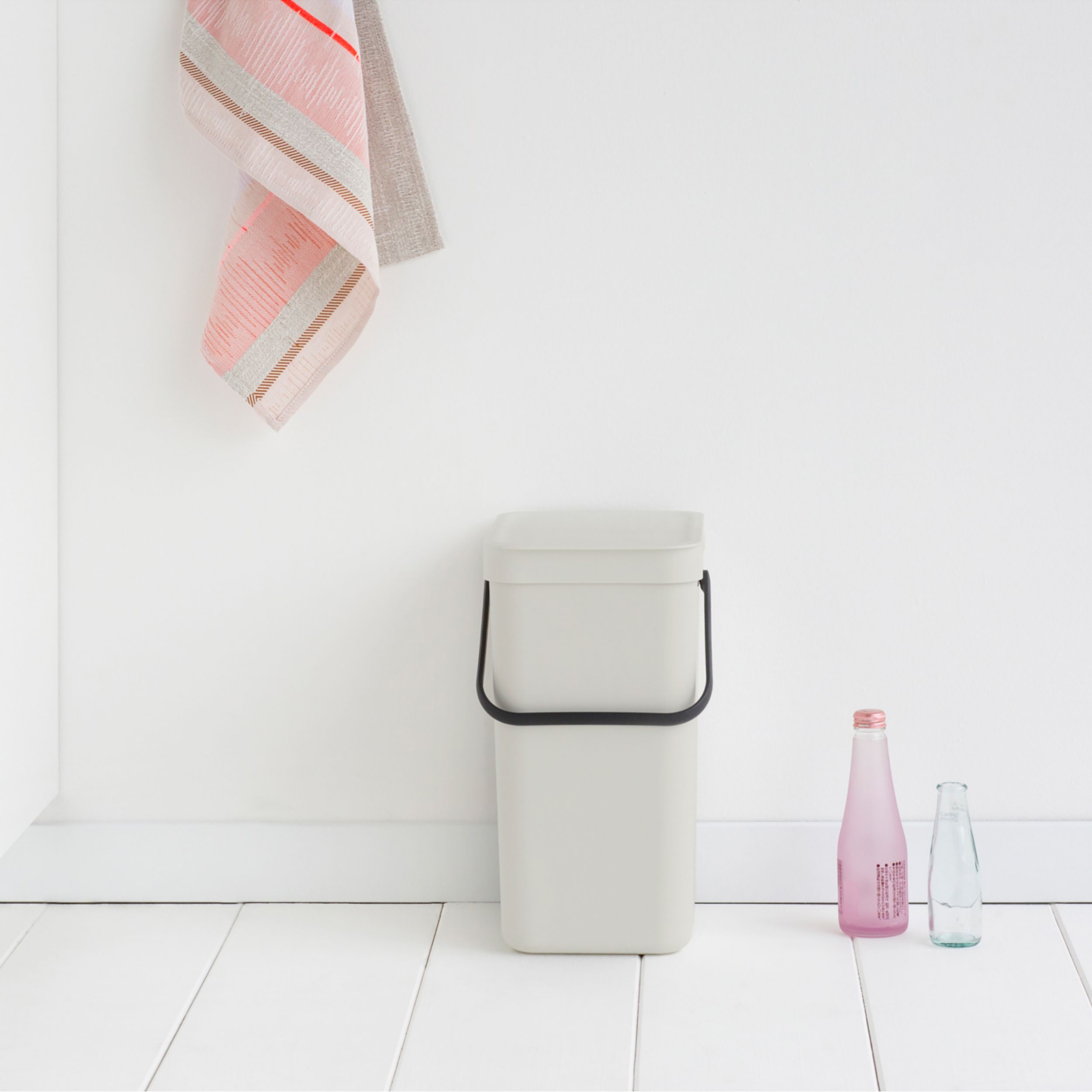 Brabantia Sort & Go Hinged Standard Light grey Plastic Bin - 12L Freestanding