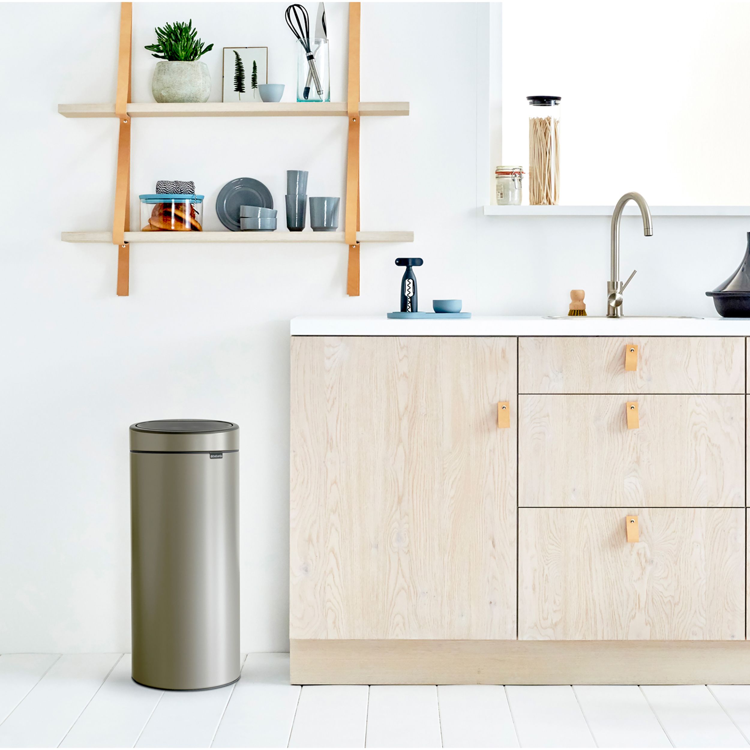 Brabantia Touch Bin Platinum Metallic effect Bin - 30L