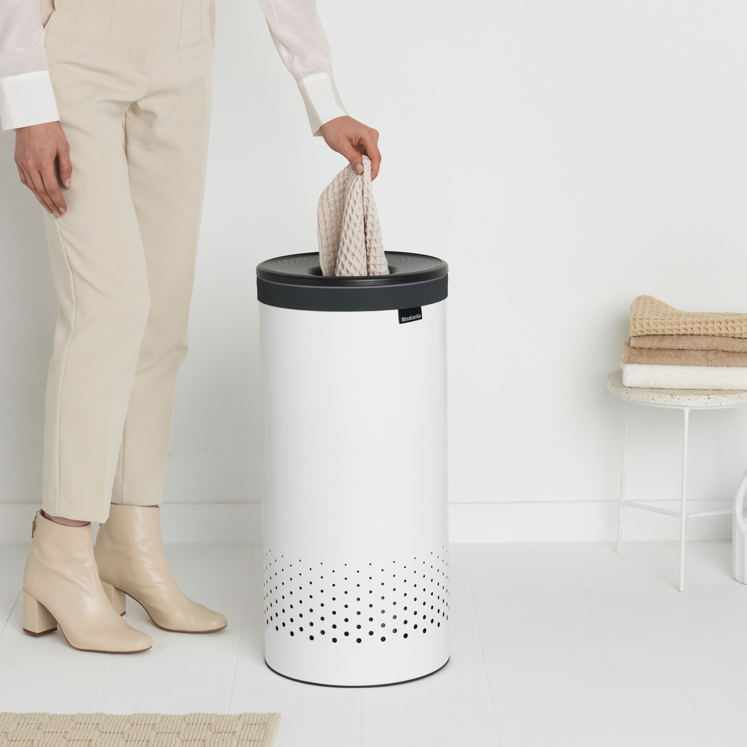 Brabantia White Steel Laundry basket, 35L