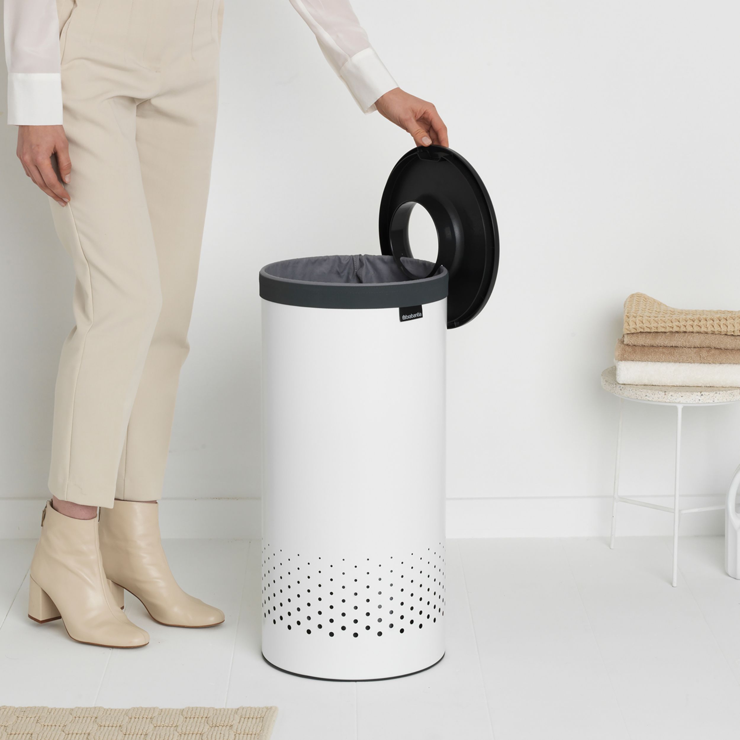 Brabantia White Steel Laundry basket, 35L