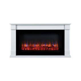 Bradbury White Electric LED electric fire suite