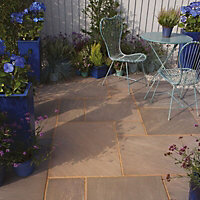 Bradstone Brown Reconstituted stone Paving slab, 17.86m² (L)600mm (W)600mm Pack of 48