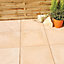Bradstone Derbyshire Morland cream Reconstituted stone Paving slab, 0.2m² (L)450mm (W)450mm Pack of 76