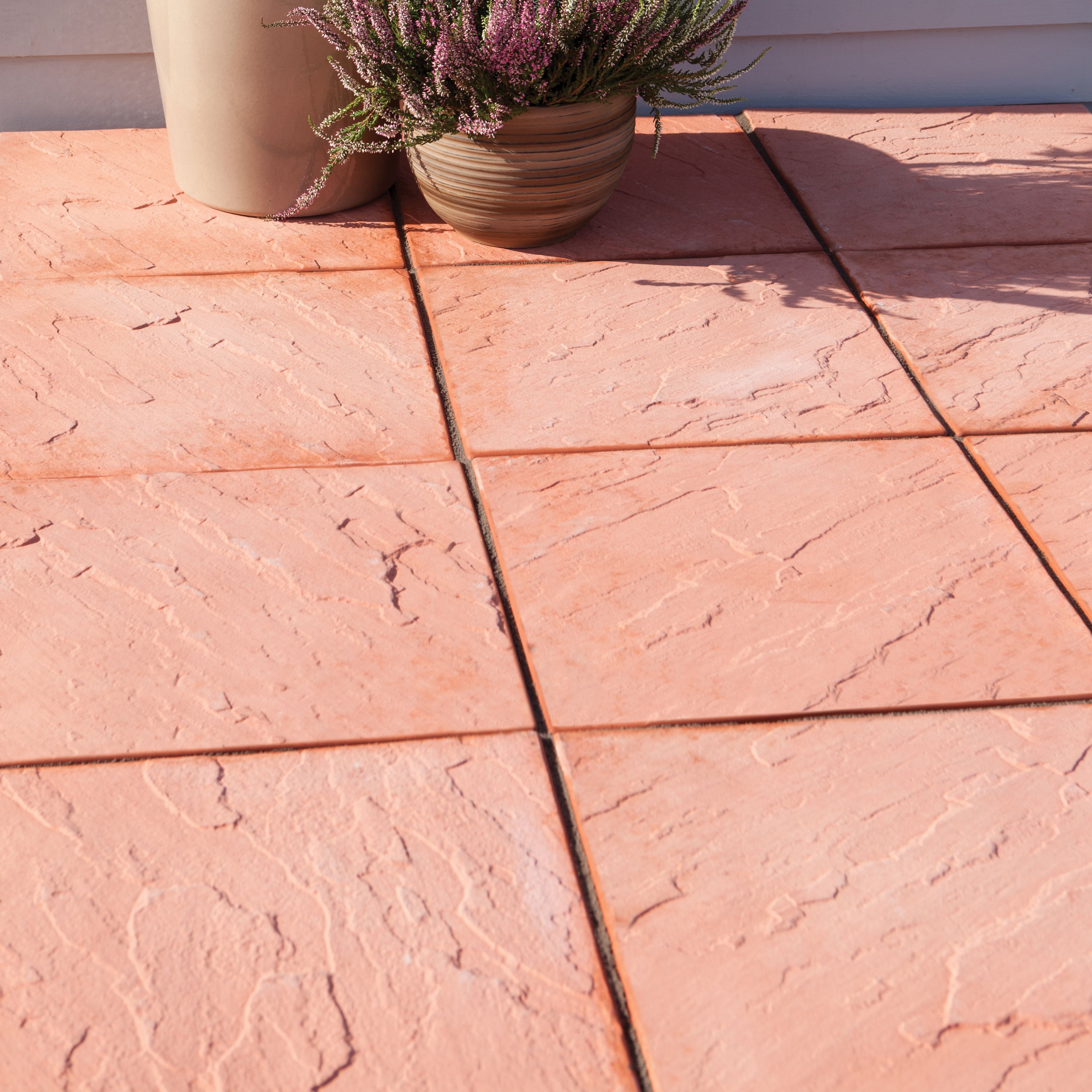 Bradstone Derbyshire Terracotta Reconstituted stone Paving slab, 0.2m² (L)450mm (W)450mm