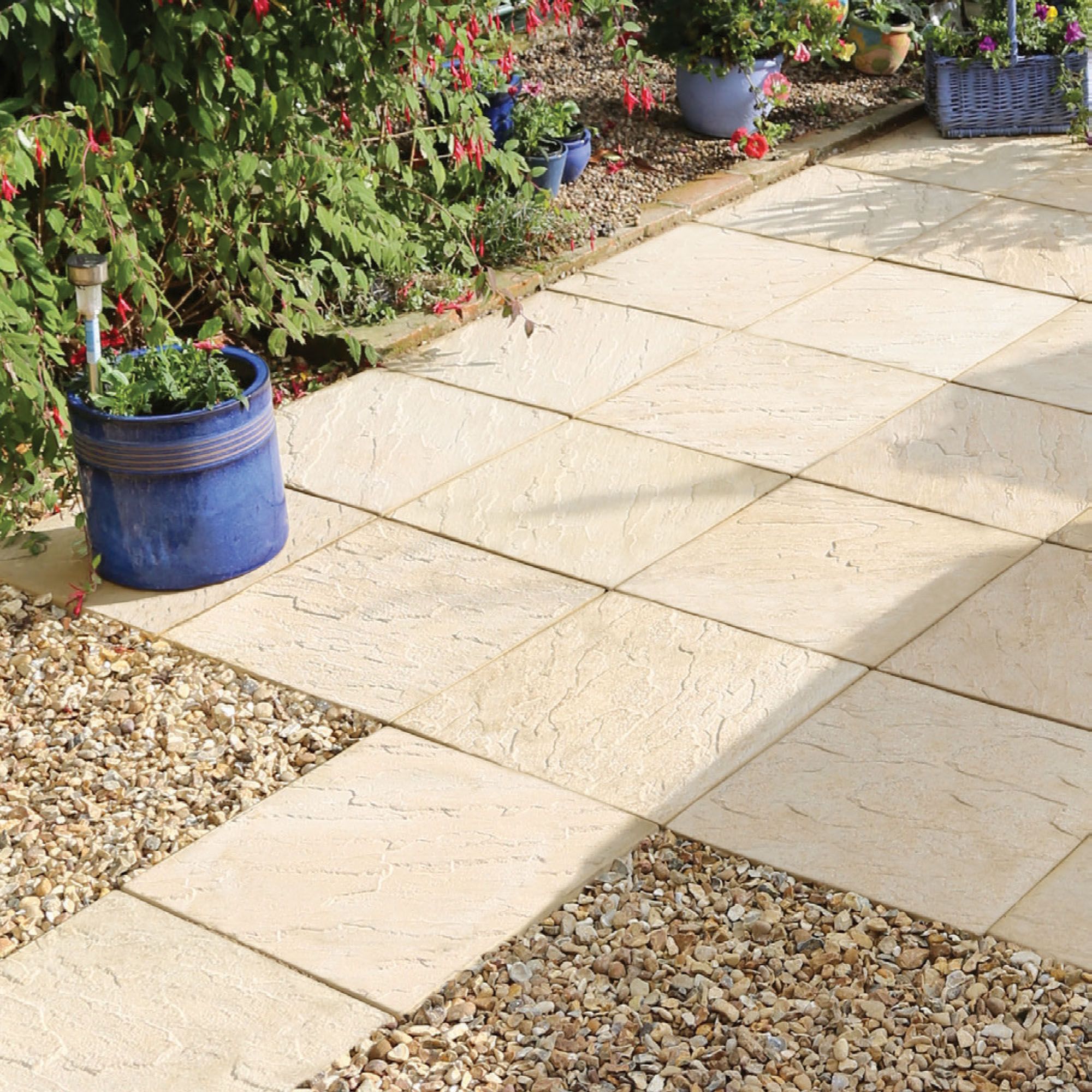 Bradstone Edale Cream Concrete Paving slab, 16.08m² (L)450mm (W)450mm Pack of 76