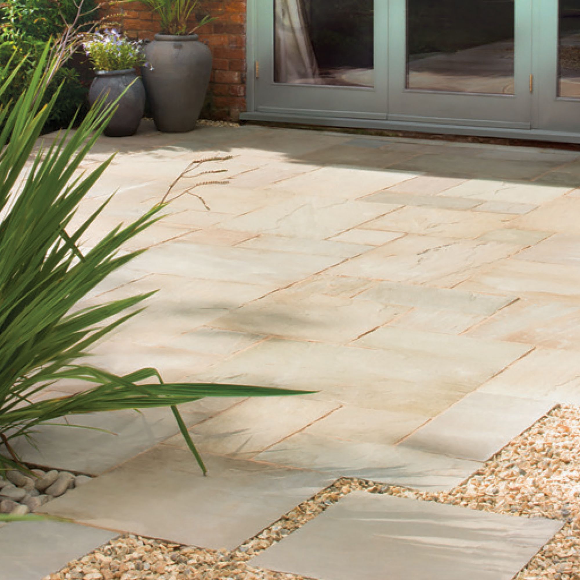 Bradstone Fossil Buff Sandstone Paving slab, 15.5m² (L)900mm (W)600mm Pack of 25
