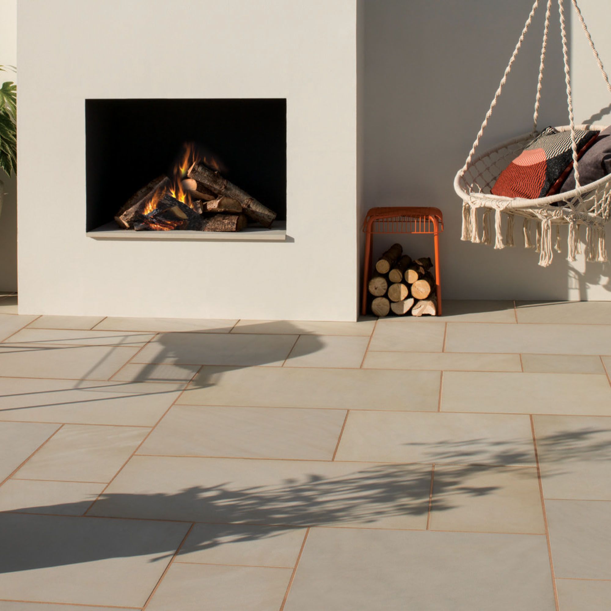 Bradstone Fossil Buff Sandstone Paving slab, 8.15m² (L)300mm (W)300mm Pack of 85