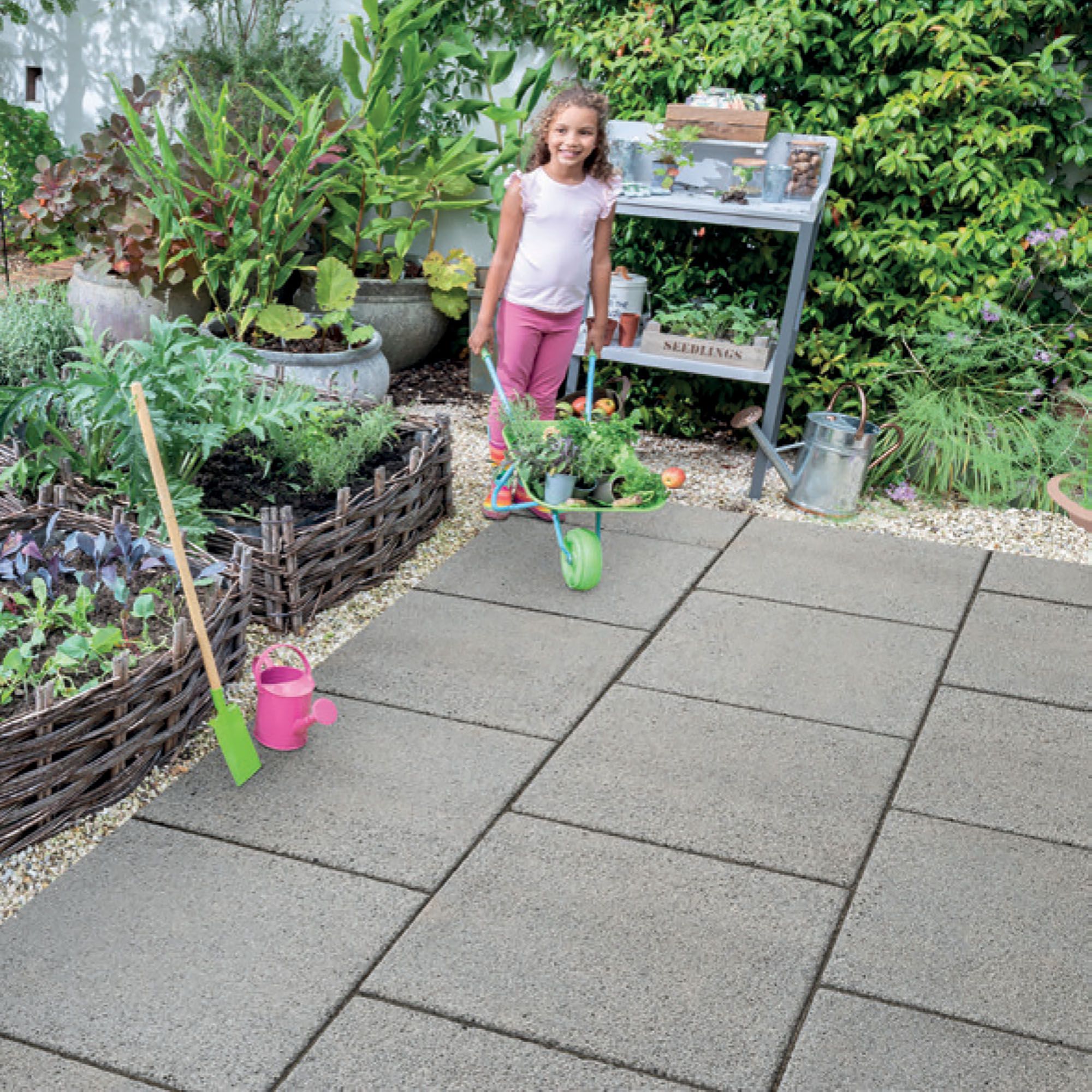 Bradstone Mahina Dark Grey Concrete Paving slab, 7.2m² (L)600mm (W)600mm Pack of 20