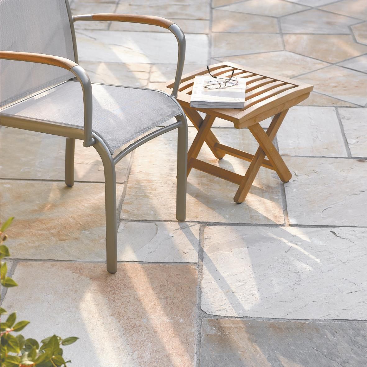 Bradstone Natural Sandstone Fossil buff Sandstone Paving slab, 0.18m² (L)600mm (W)300mm