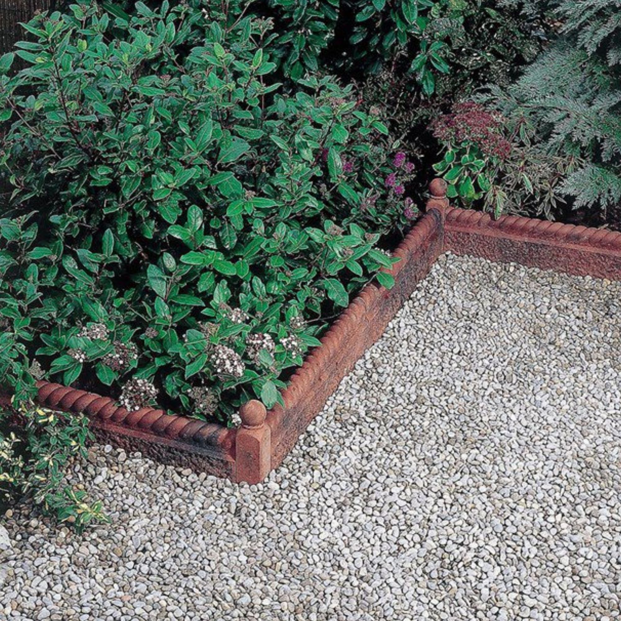 Bradstone Rustic rope top Antique red Paving edging corner (H)250mm (T)50mm