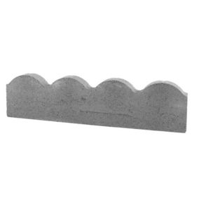 Bradstone Scalloped Grey Paving edging (H)150mm (W)600mm (T)50mm, Pack of 48