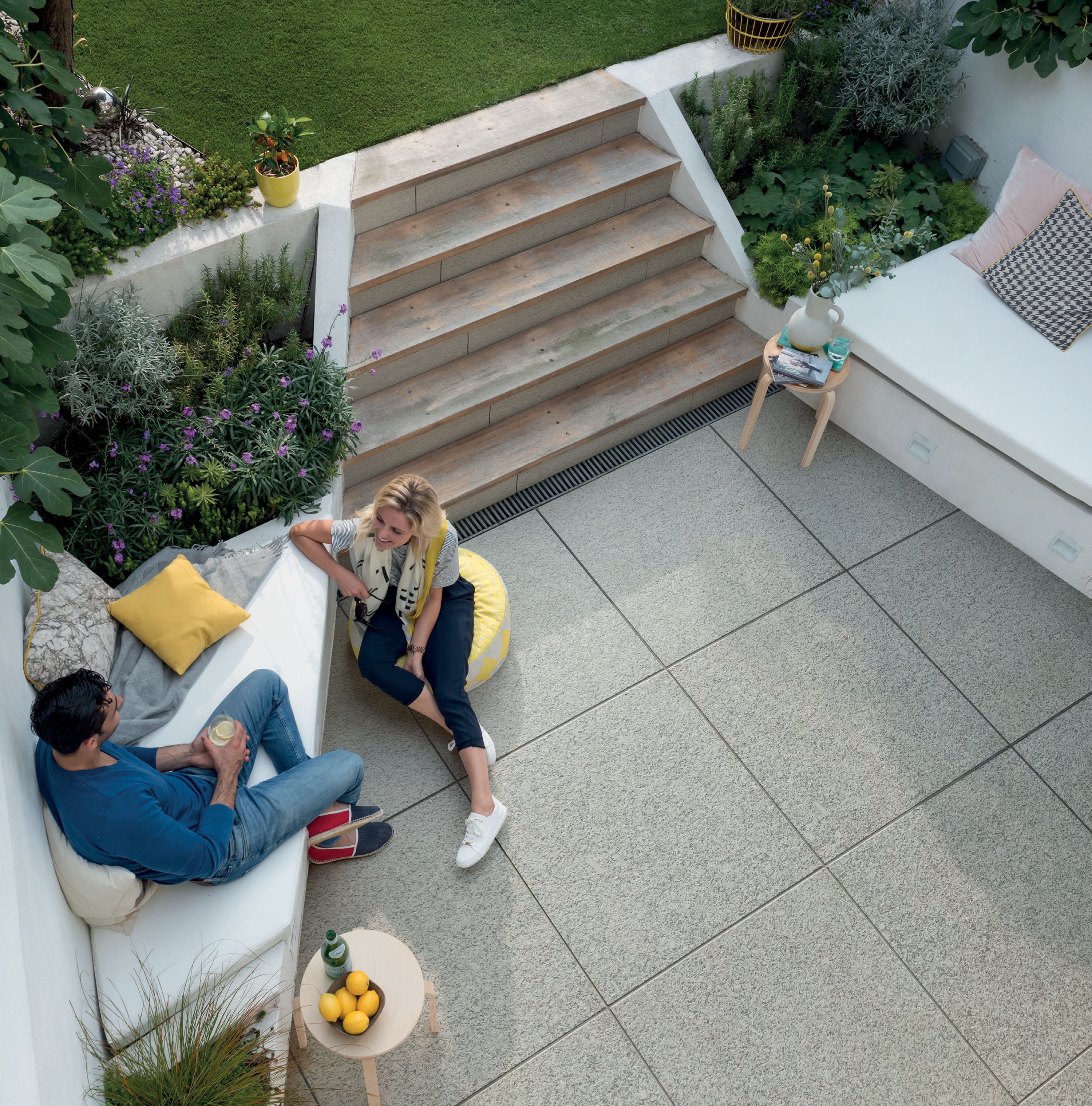 Bradstone Silver grey Granite Paving slab, 0.36m² (L)595mm (W)595mm
