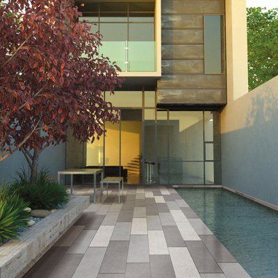 Bradstone Stonemaster Grey Reconstituted stone Paving slab, 5.12m² (L)800mm (W)200mm Pack of 32