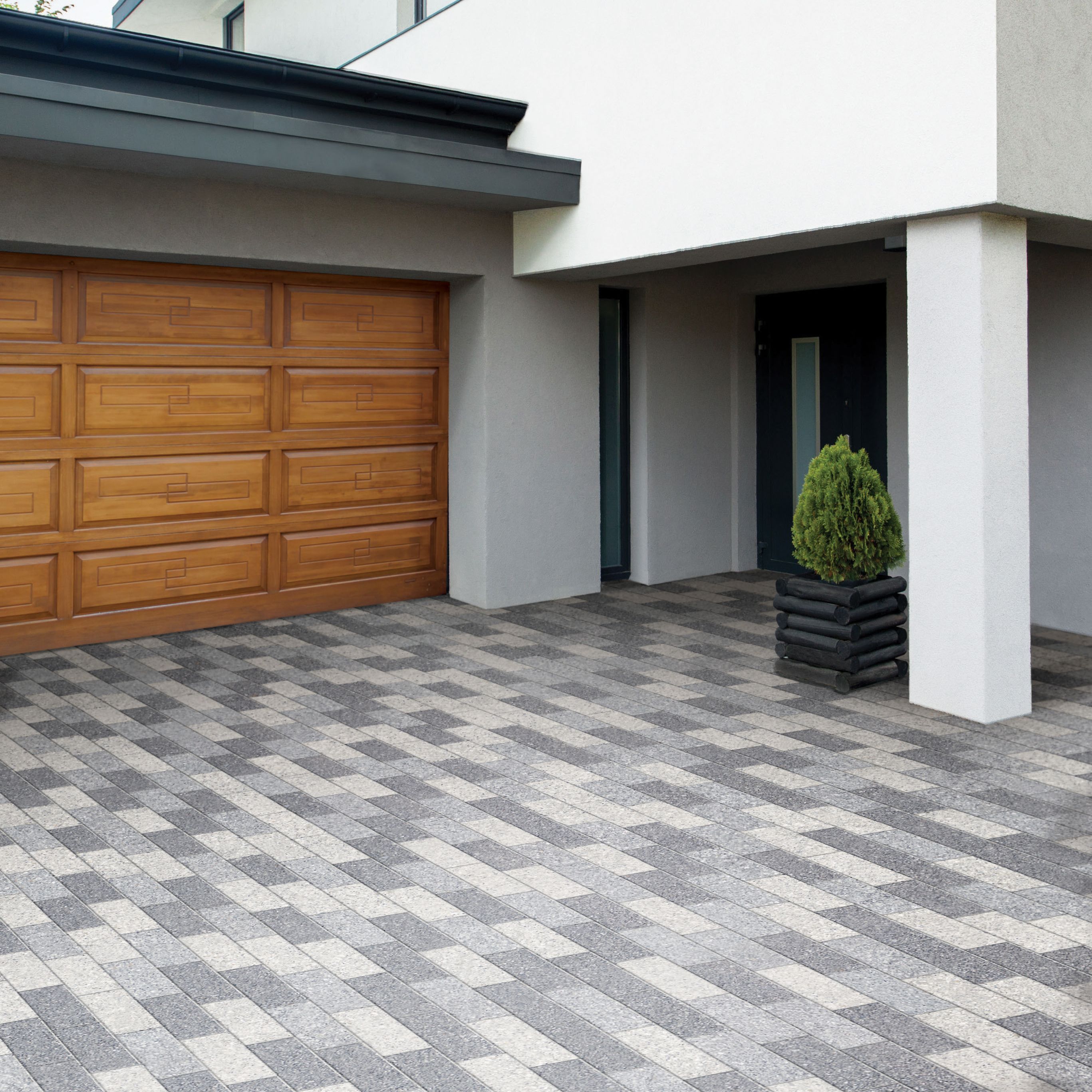 Bradstone Stonemaster Mid grey washed Reconstituted stone Paving slab, 7.2m² (L)300mm (W)100mm Pack of 240
