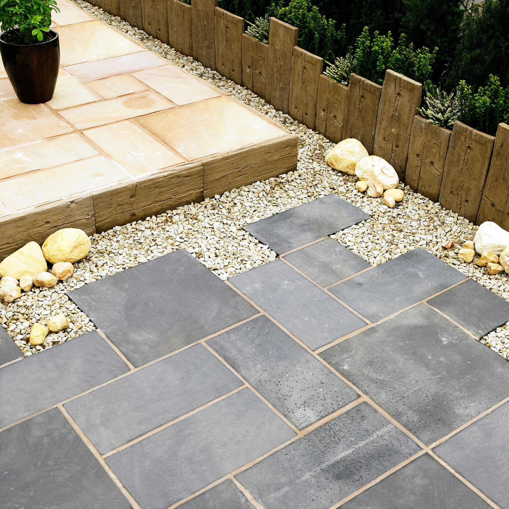 Bradstone Stonewood Traditional Single sided Antique brown Paving edging (H)250mm (W)250mm (T)40mm