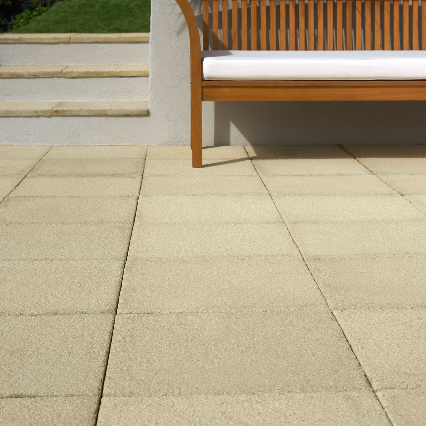 Bradstone Textured Buff Reconstituted stone Paving slab, 0.36m² (L)600mm (W)600mm