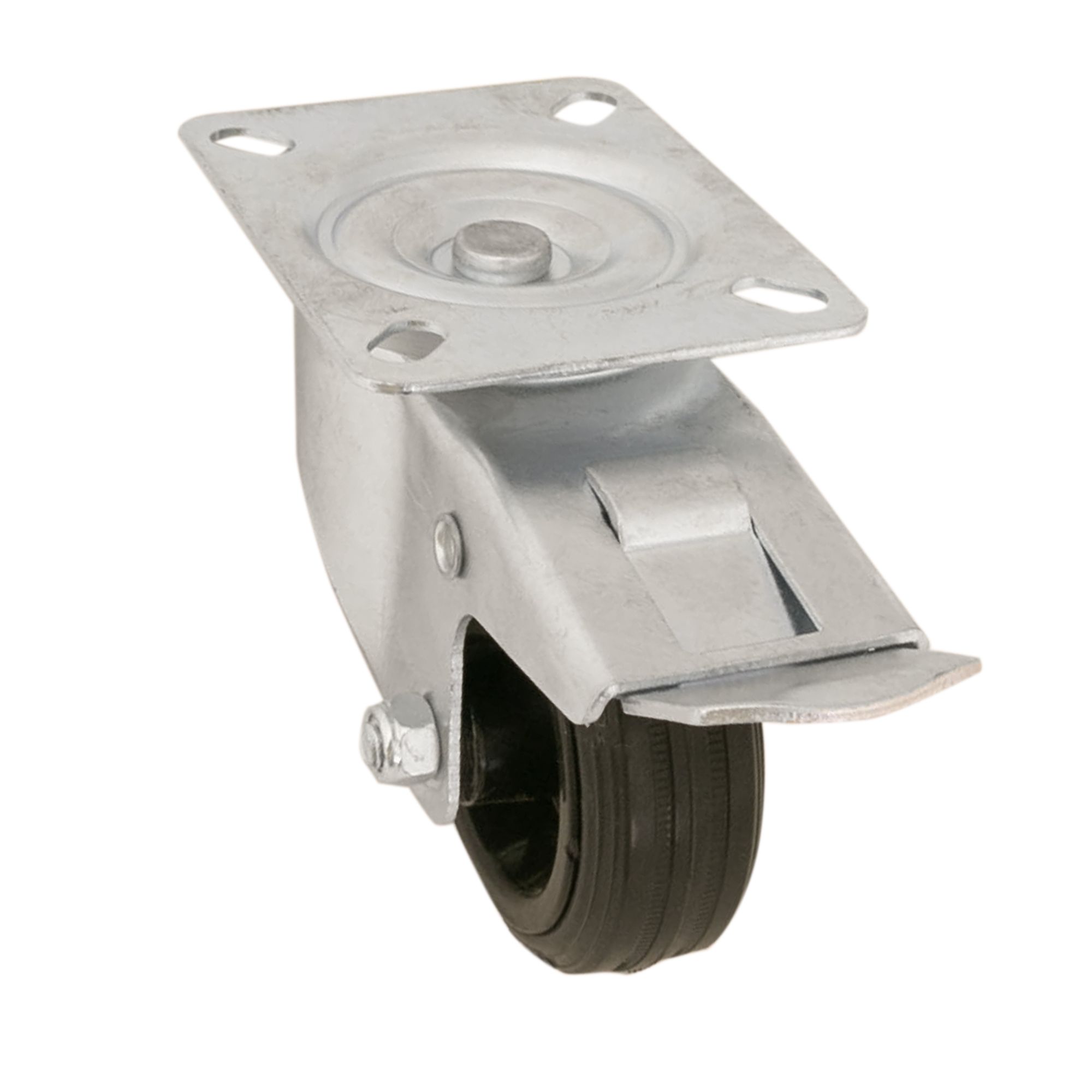 Braked Heavy duty Swivel Castor WC50, (Dia)80mm (H)107mm (Max. Weight)70kg
