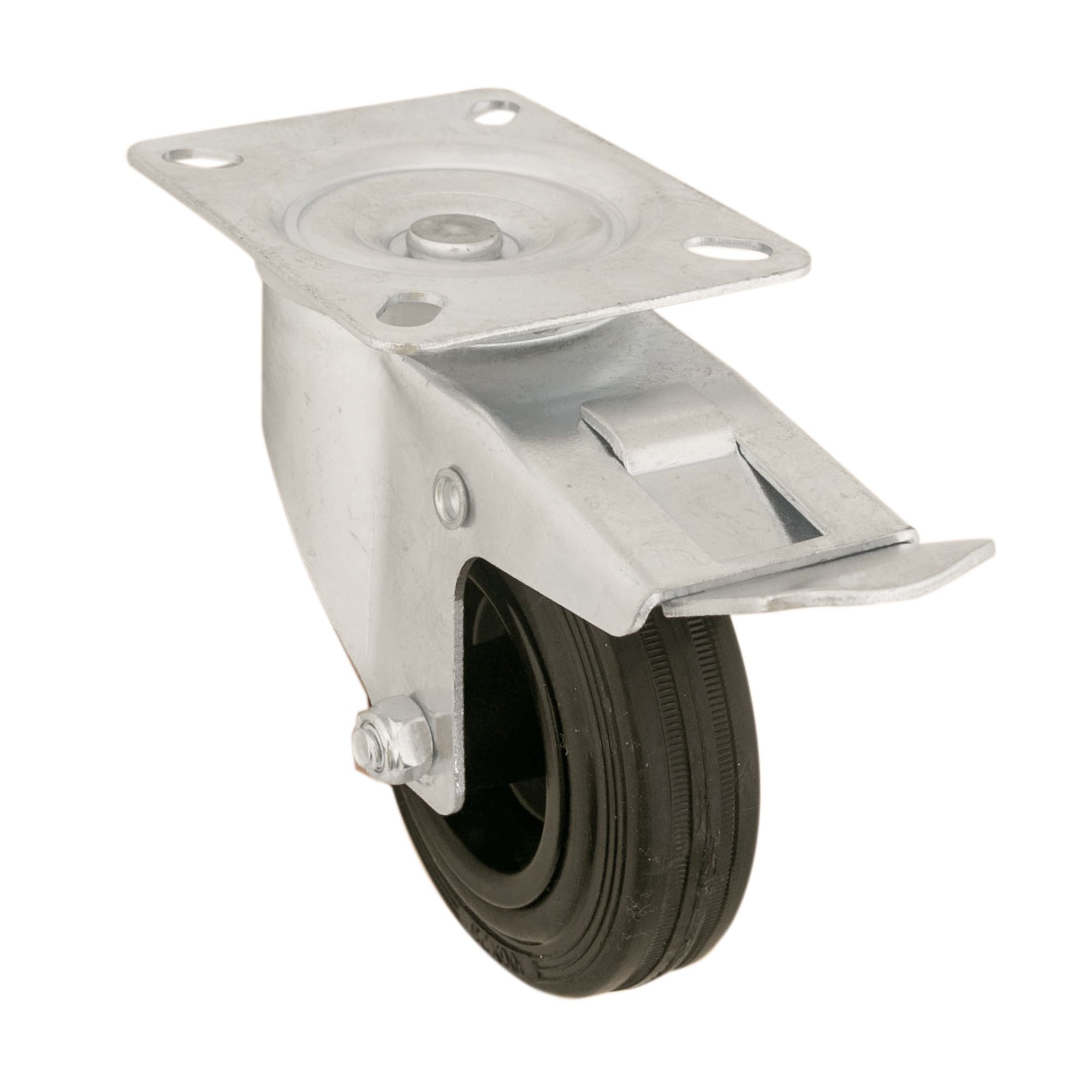 Braked Heavy duty Swivel Castor WC51, (Dia)100mm (H)127mm (Max. Weight)75kg