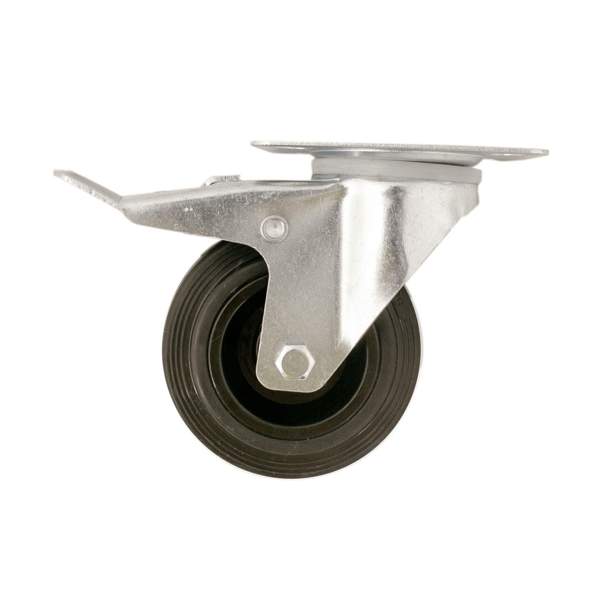 Braked Heavy duty Swivel Castor WC51, (Dia)100mm (H)127mm (Max. Weight)75kg