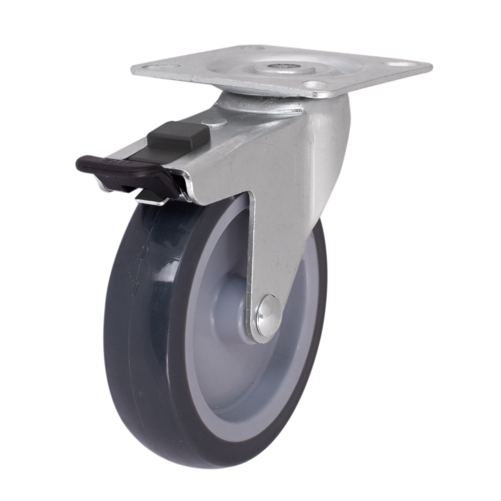 Braked Heavy duty Swivel Castor WC69, (Dia)100mm (H)121mm (Max. Weight)70kg
