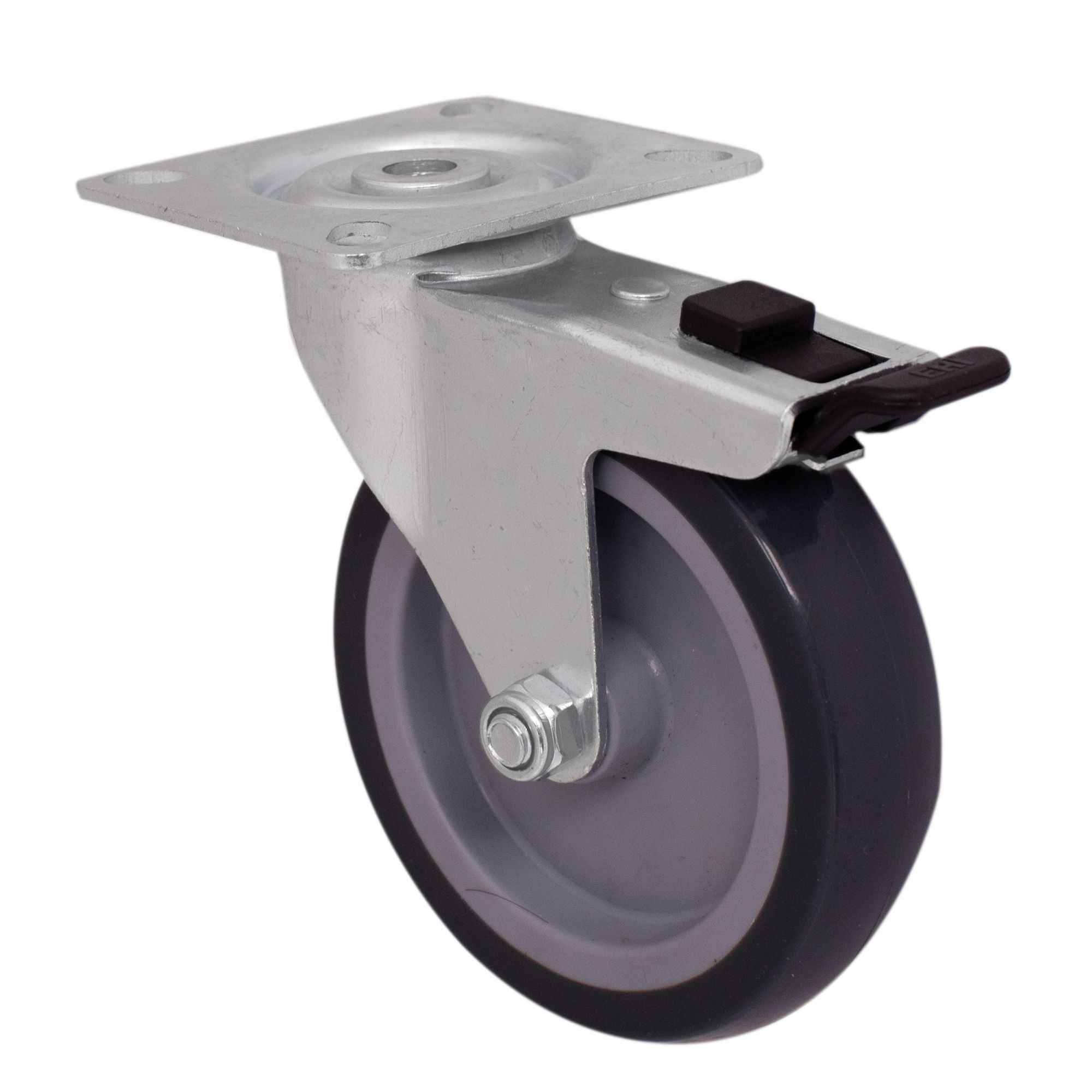 Braked Heavy duty Swivel Castor WC69, (Dia)100mm (H)121mm (Max. Weight)70kg